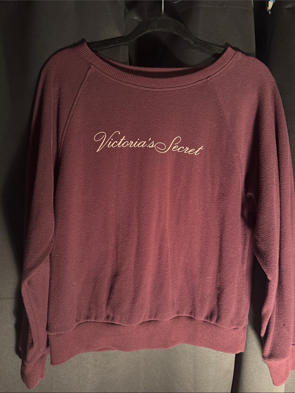Victoria's Secret Burgundy Script Logo Sweatshirt